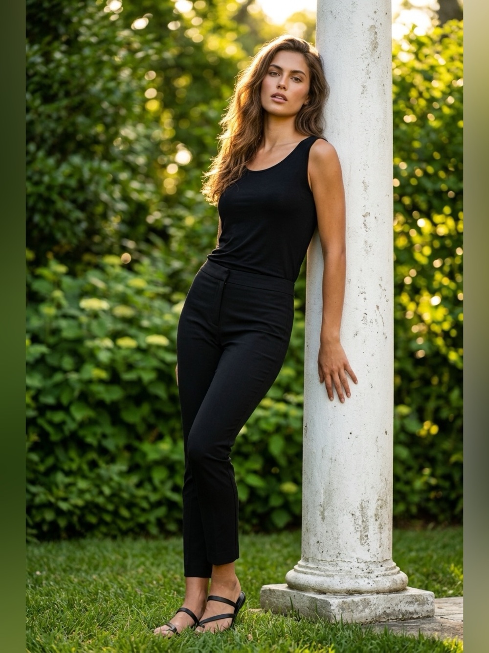 Black Modal Sleeveless Top- Size Medium